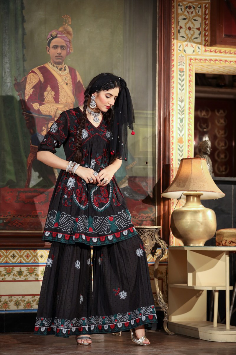 Cotton Sharara Co-Ord Set4- Freyaa