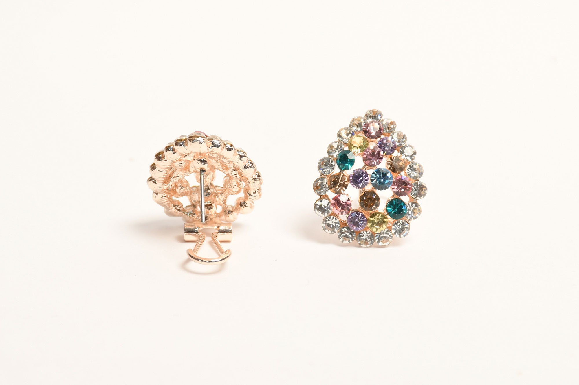 Multicolour Stone & Crystal Studs Earrings 2 - Freyaa