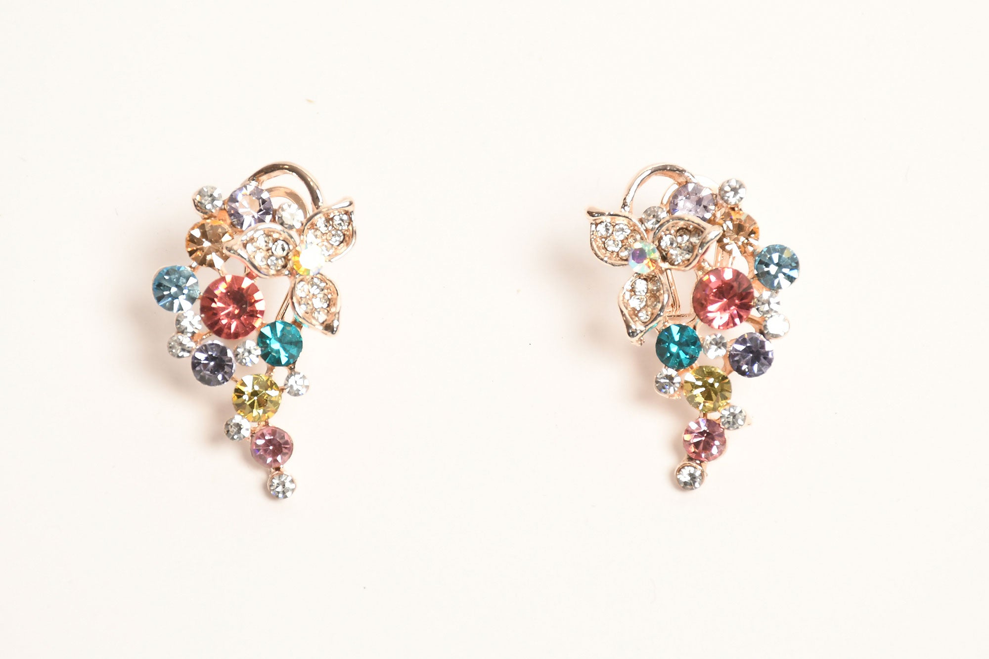 Stylish Multicolour Stone & Crystal Fashion Earrings 1 - Freyaa