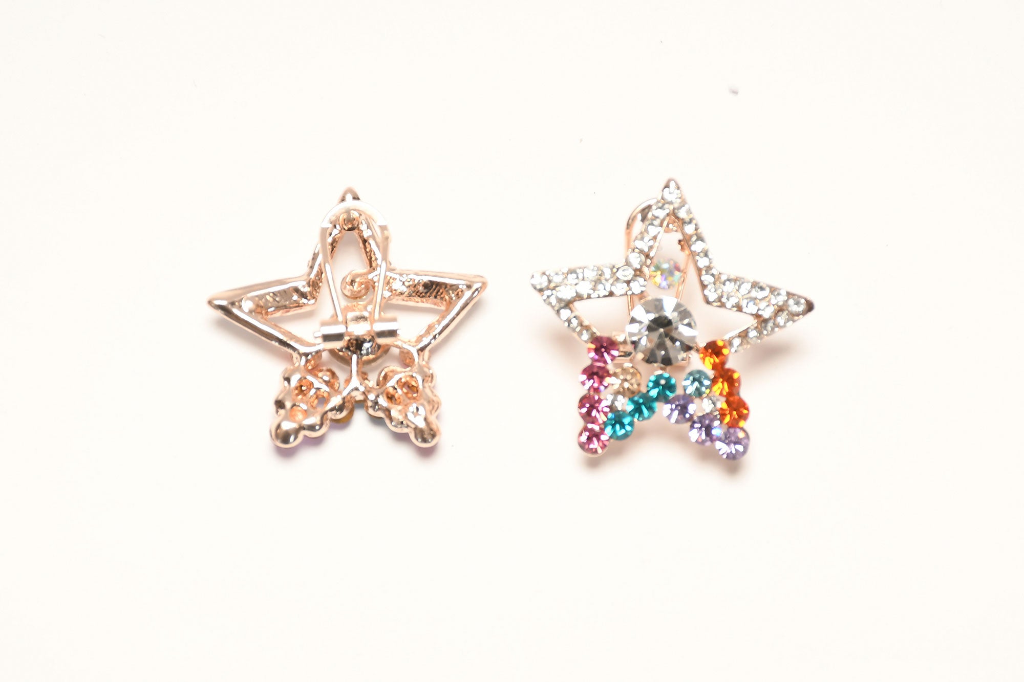 Star Look Colour Stone Crystal Studs 2 - Freyaa