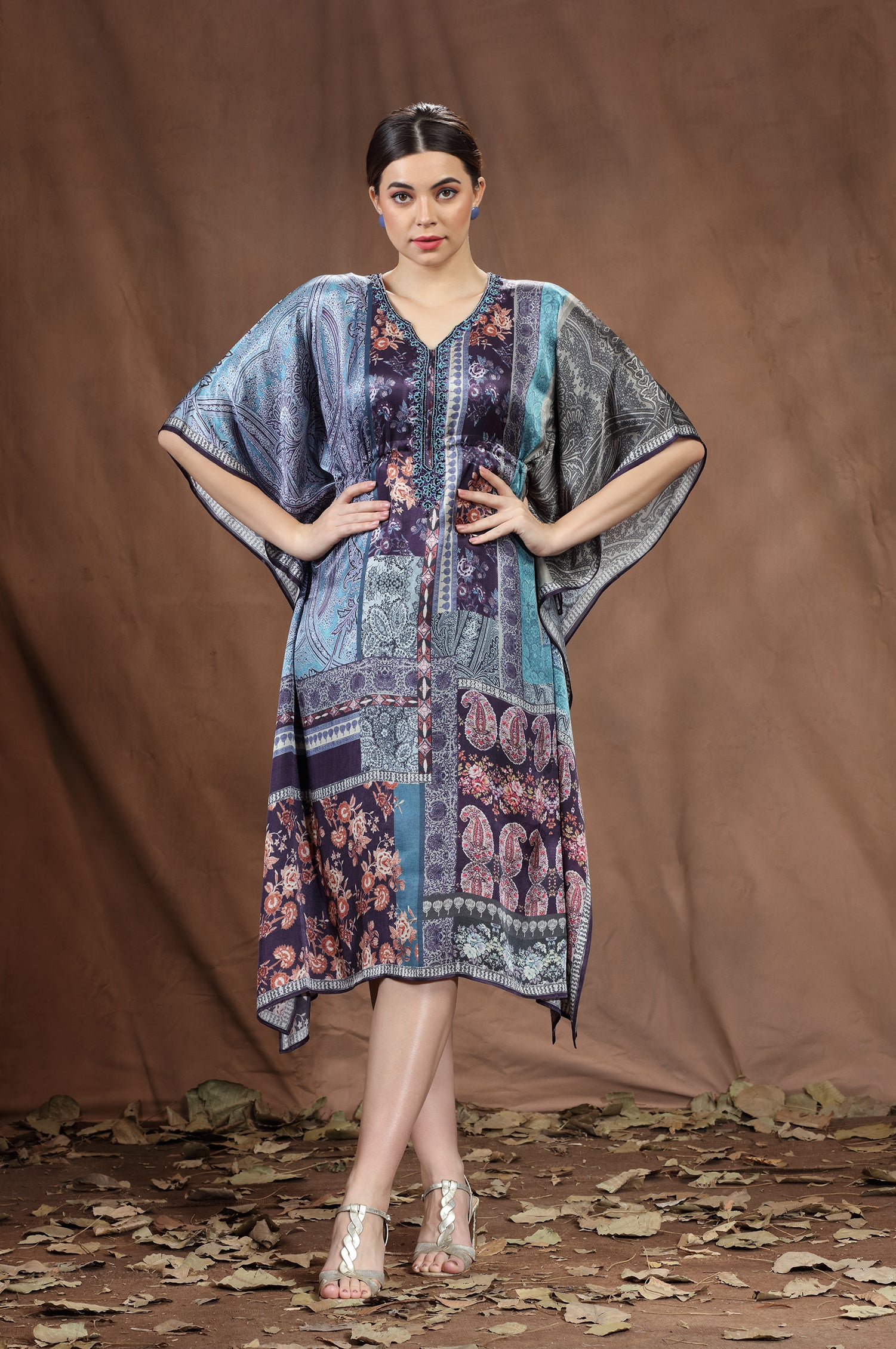 Artful Elegance Gazi Silk Printed Kaftan