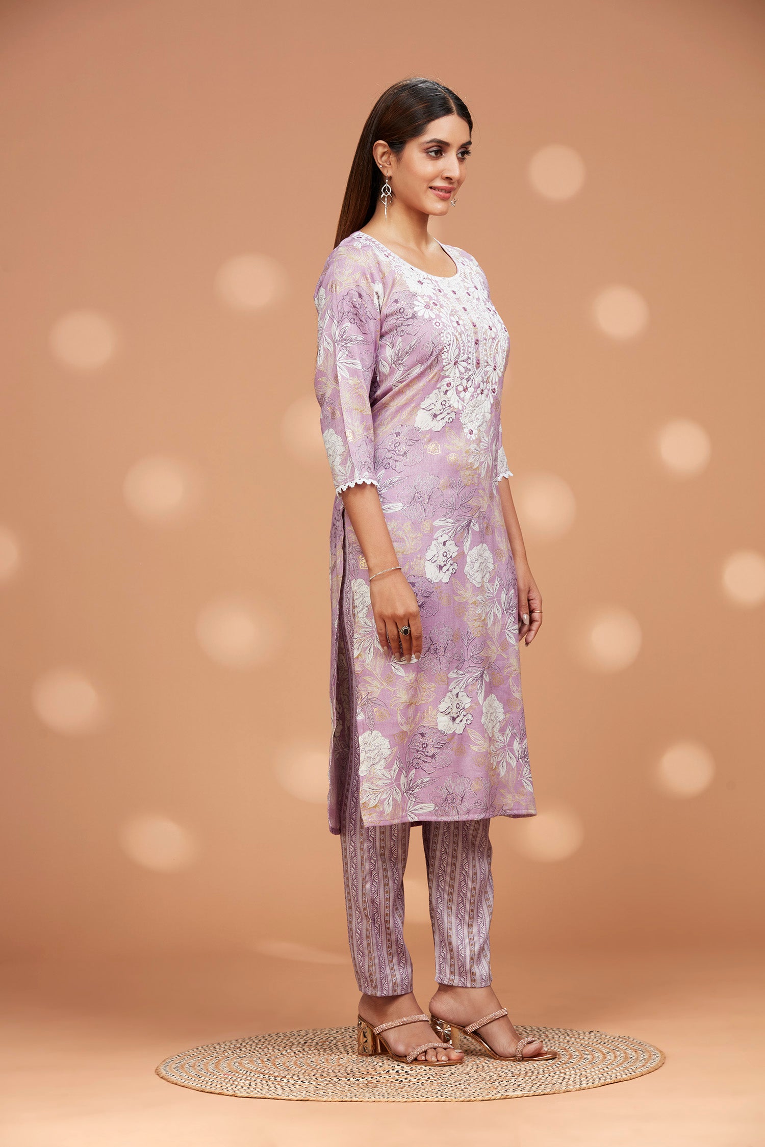 Two-piece Printed Rayon Kurta Set