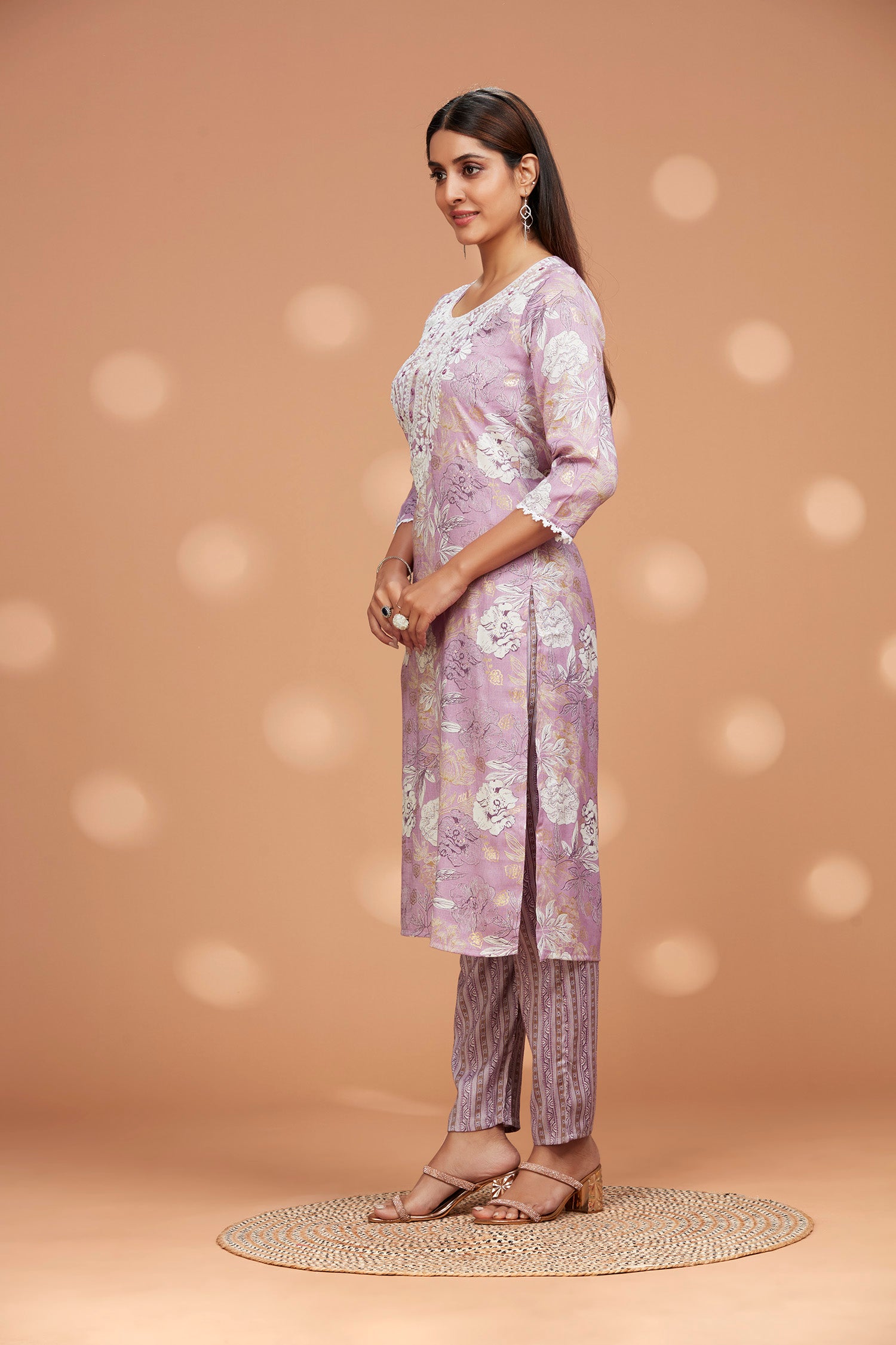 Two-piece Printed Rayon Kurta Set