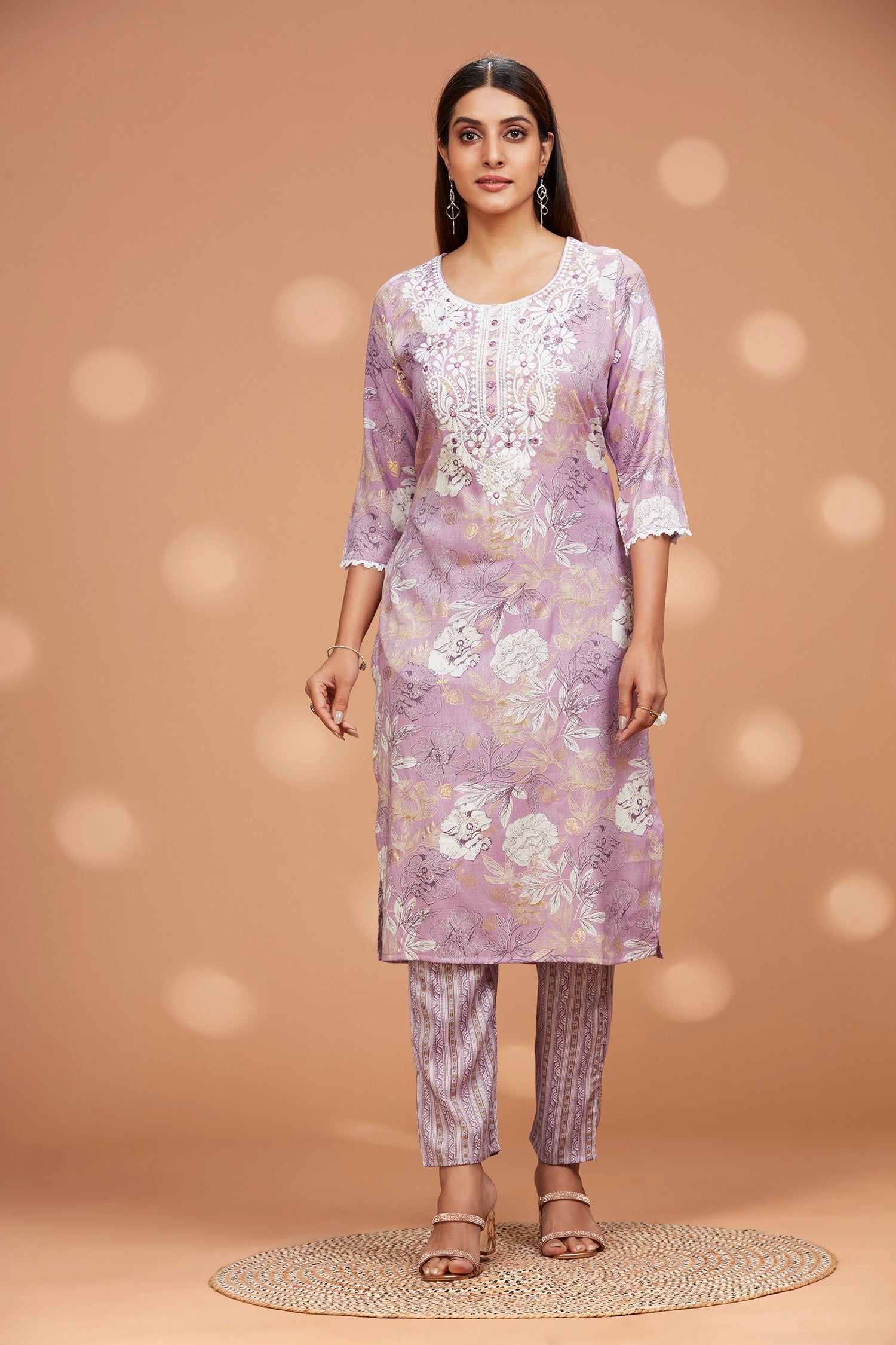 Two-piece Printed Rayon Kurta Set