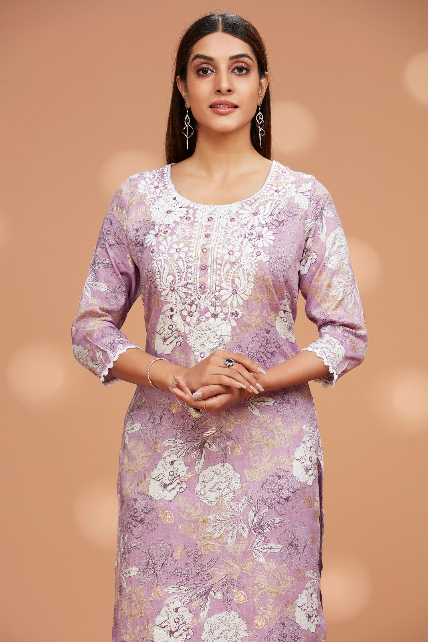 Two-piece Printed Rayon Kurta Set