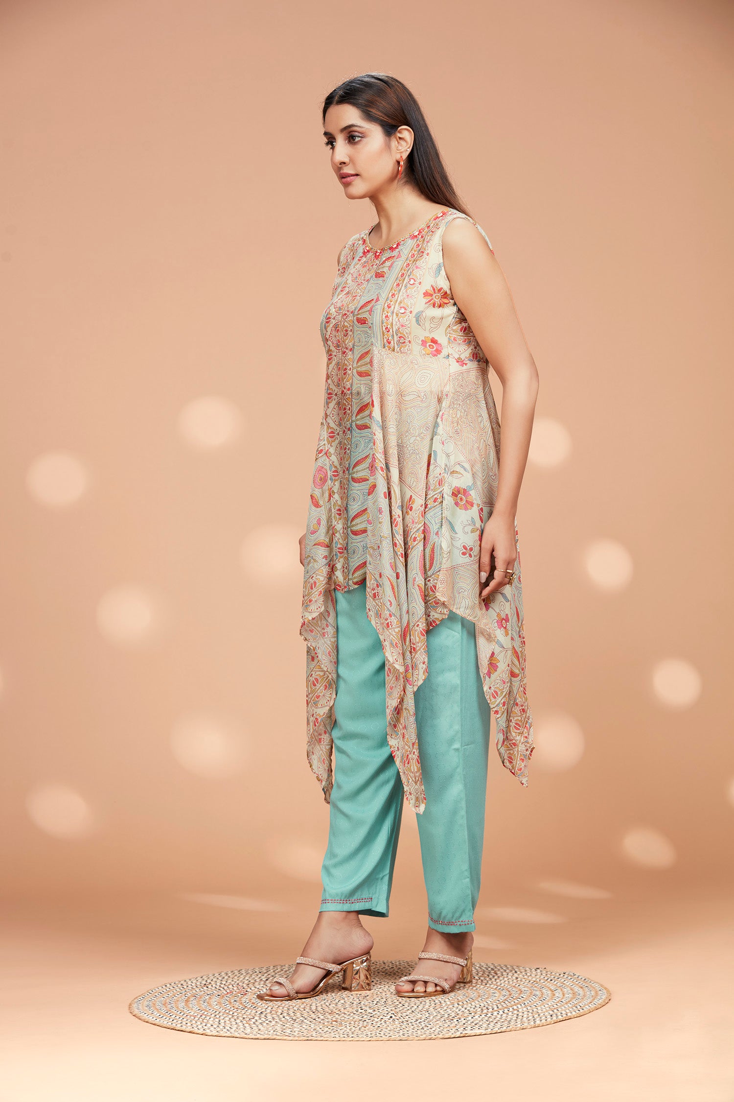 Two- Piece Muslin Asymmetric Kurta Set