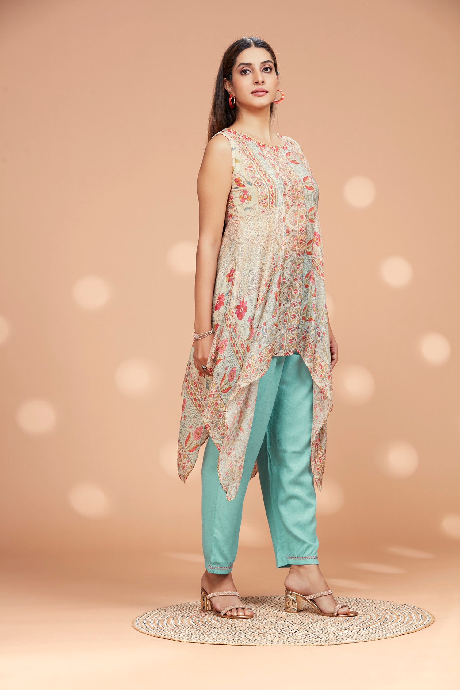 Two- Piece Muslin Asymmetric Kurta Set