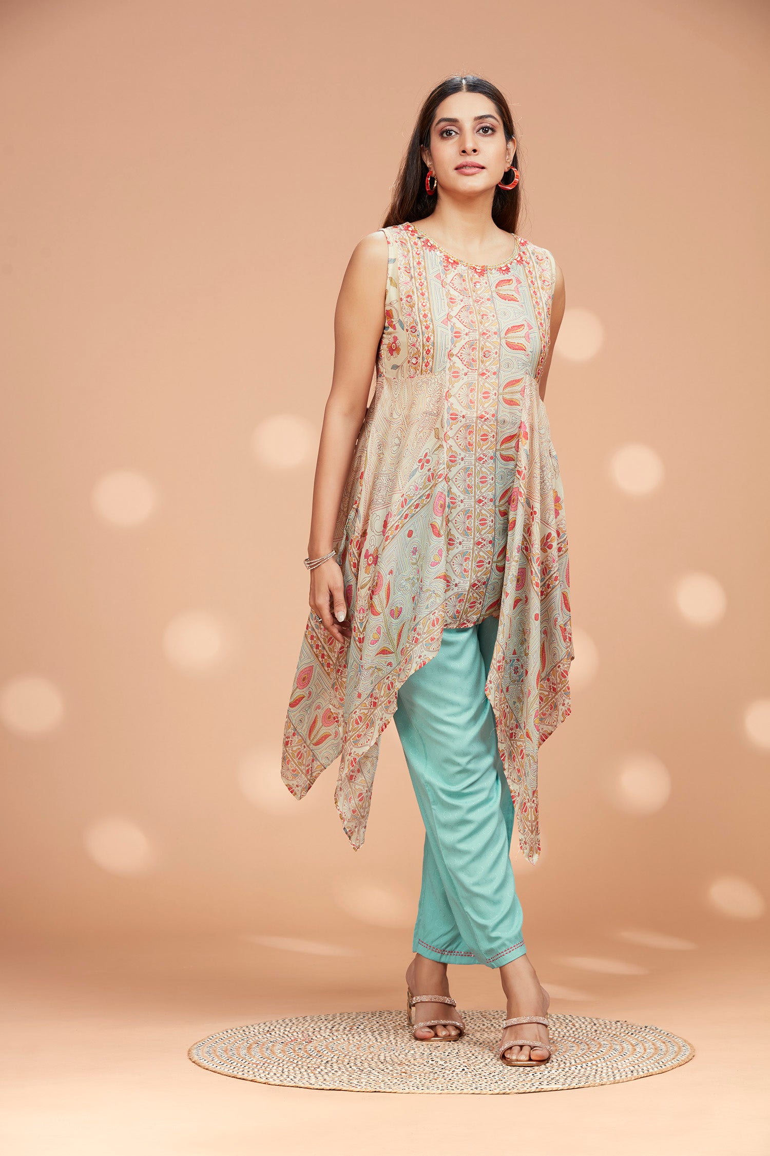 Two- Piece Muslin Asymmetric Kurta Set