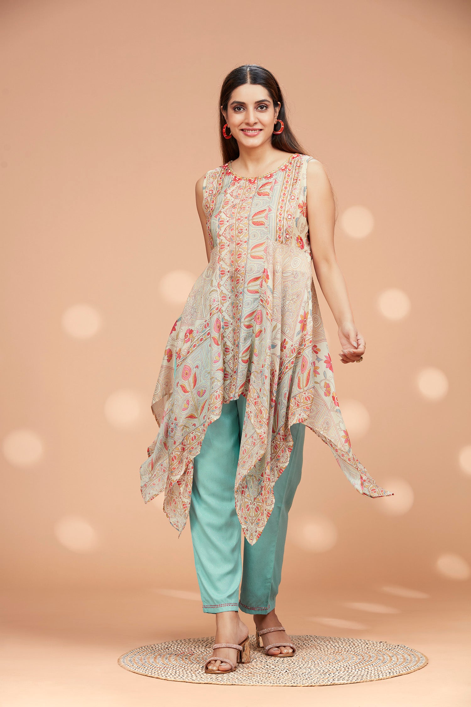 Two- Piece Muslin Asymmetric Kurta Set