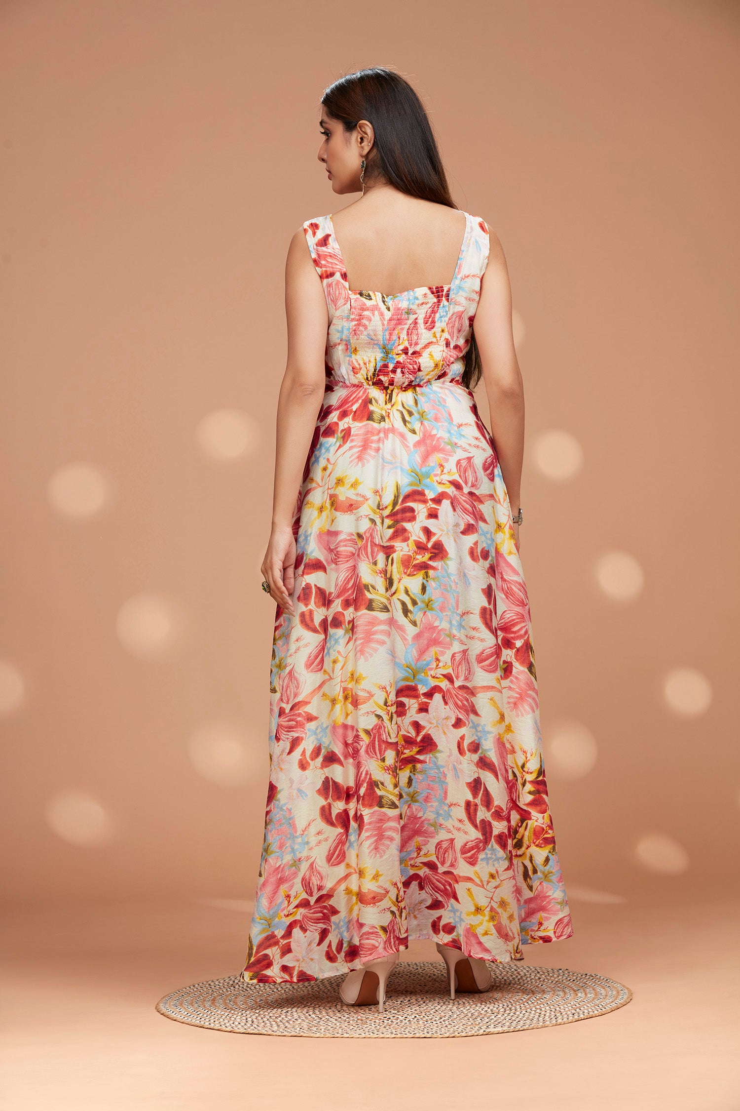 Floral Cotton Flowy Sleeveless Long Gown