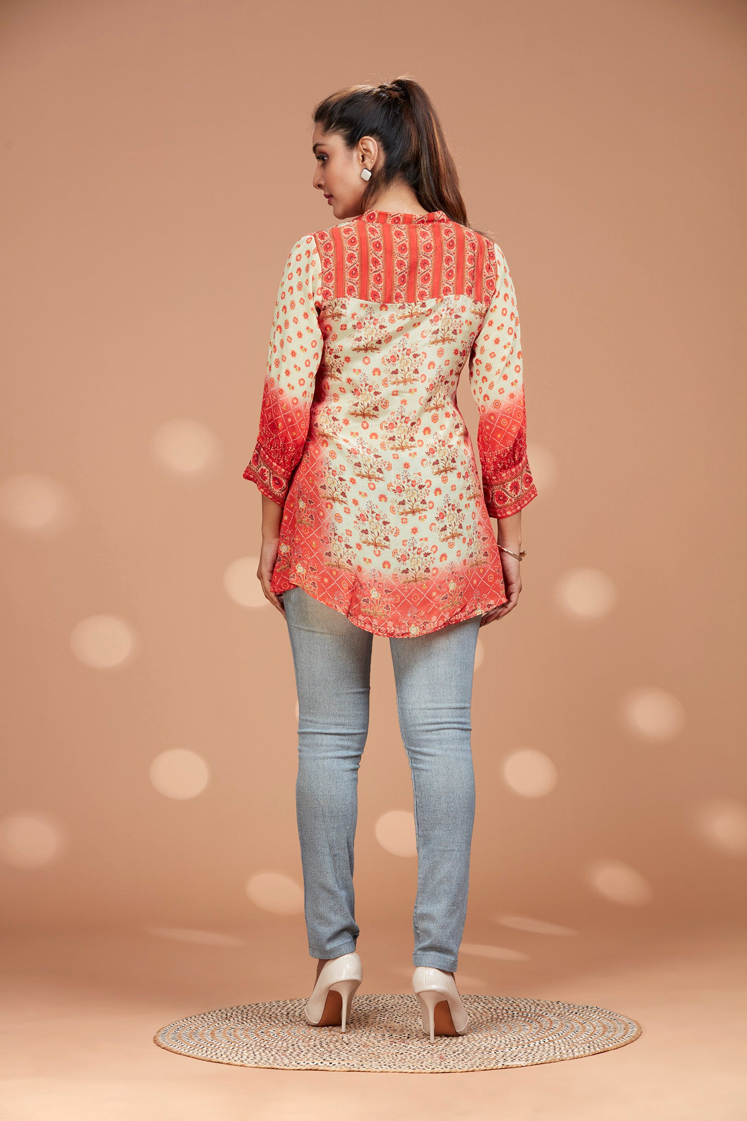 Muslin Orange Tunic Kurti