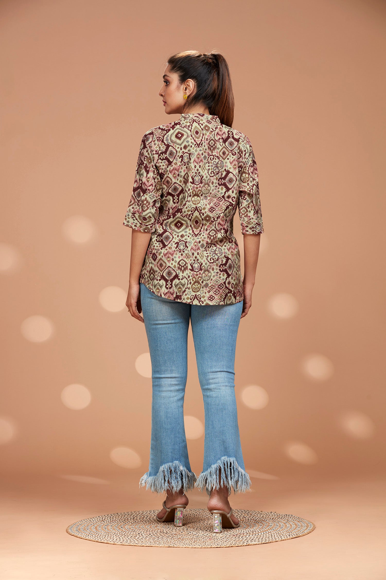 Printed Tunic with Front Button