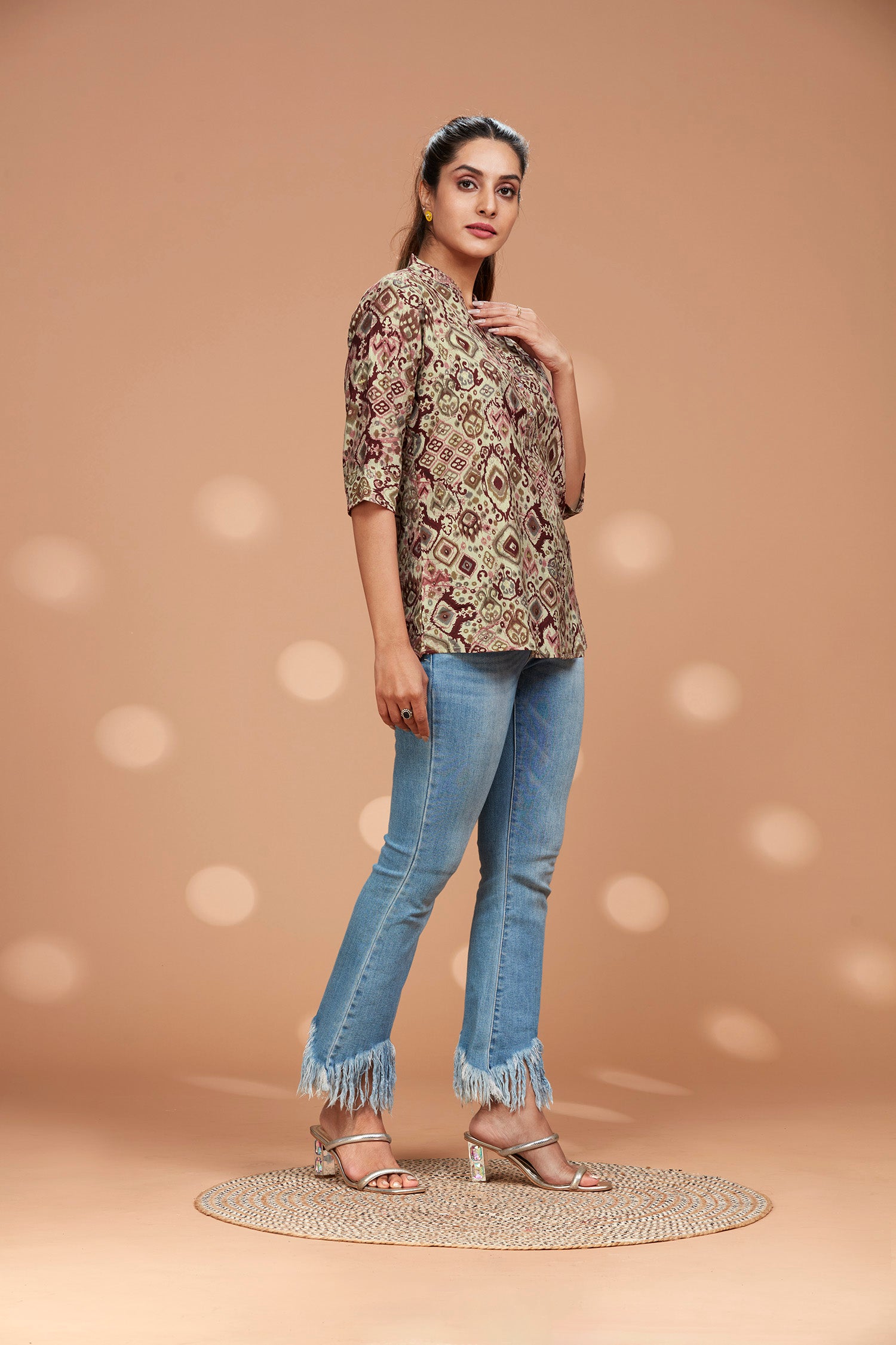 Printed Tunic with Front Button