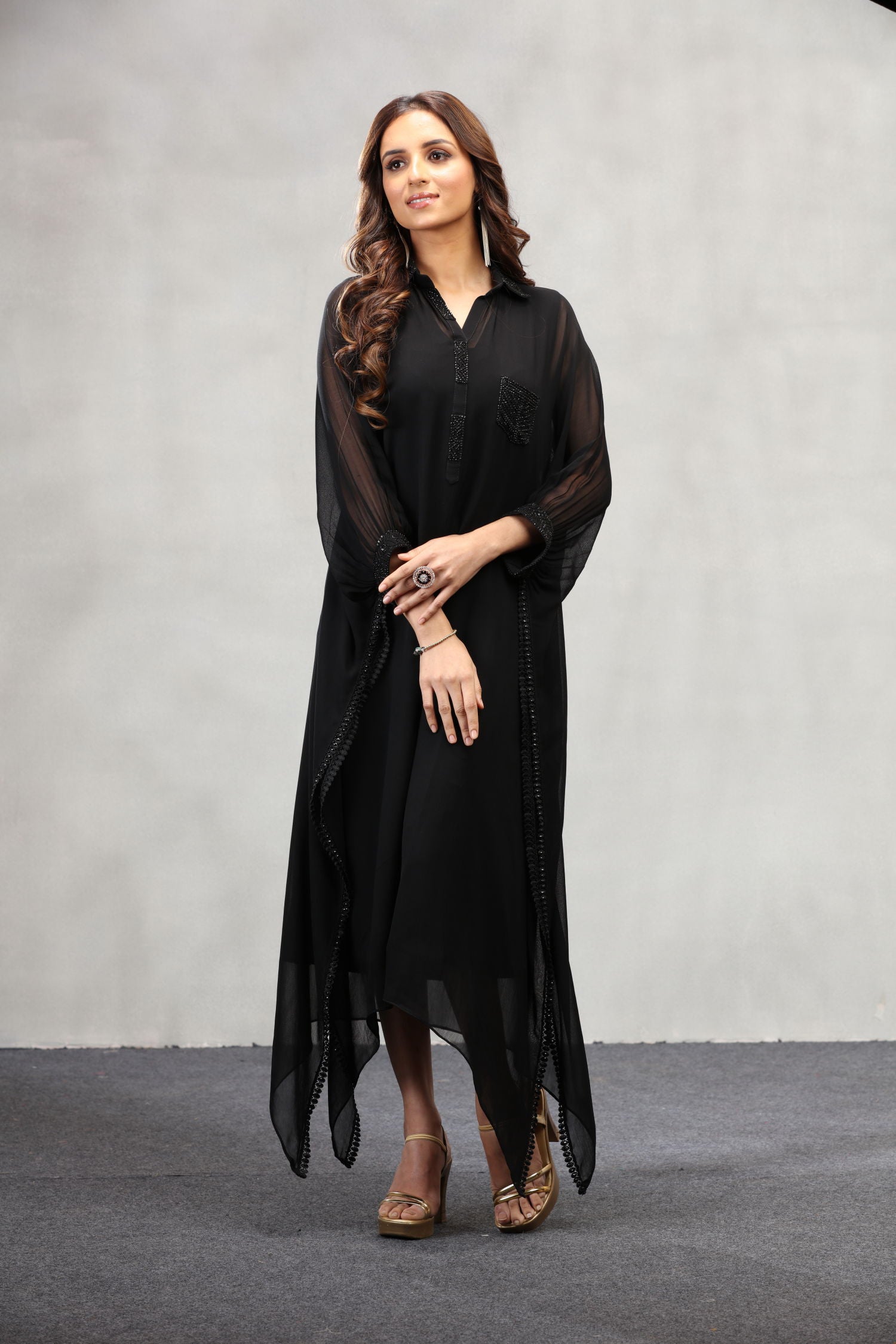 Ethereal Elegance -Black Kaftan