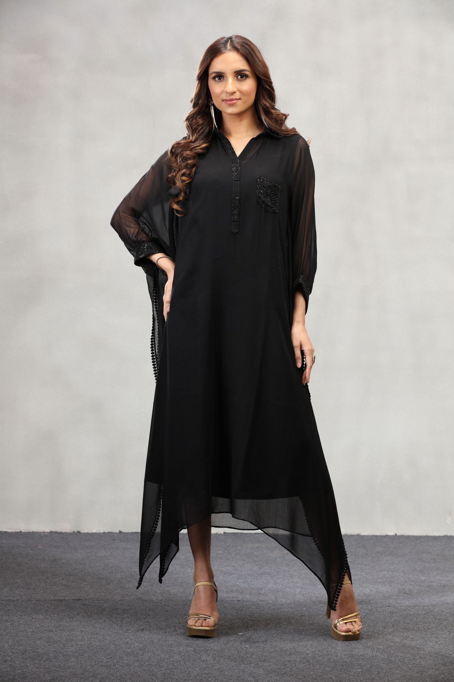 Ethereal Elegance -Black Kaftan