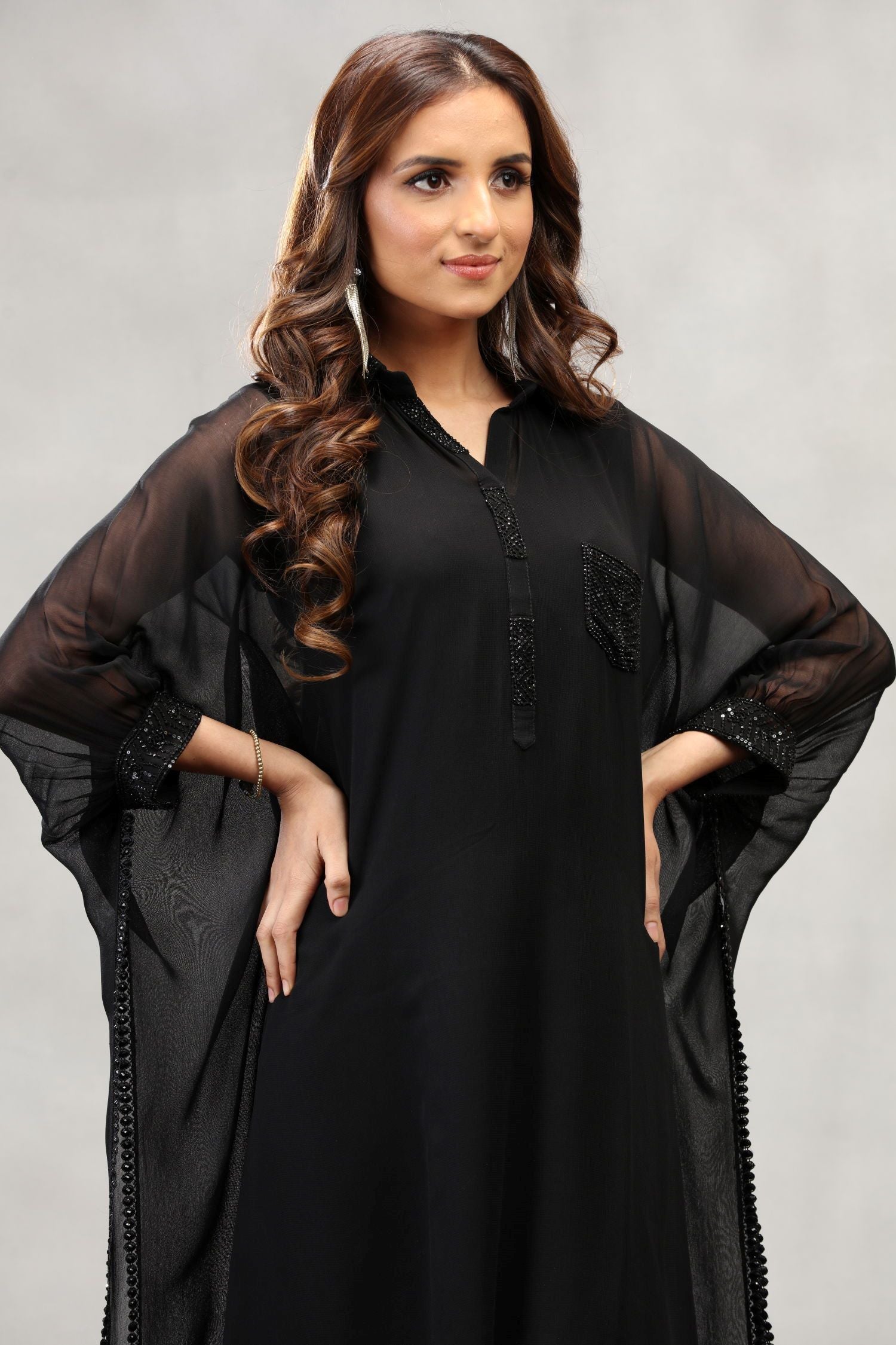 Ethereal Elegance -Black Kaftan