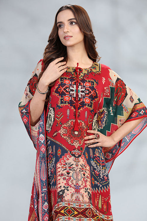 Chic Viscose Chinon Printed Long Kaftan