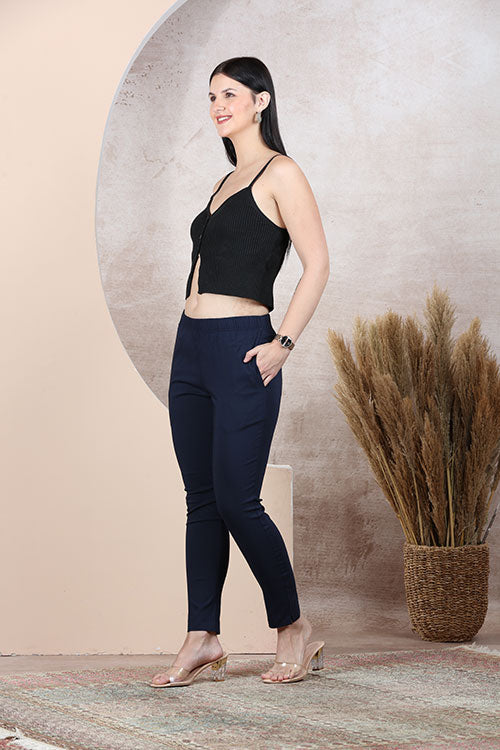 Navy Blue Lycra Leggings 2 - freyaa