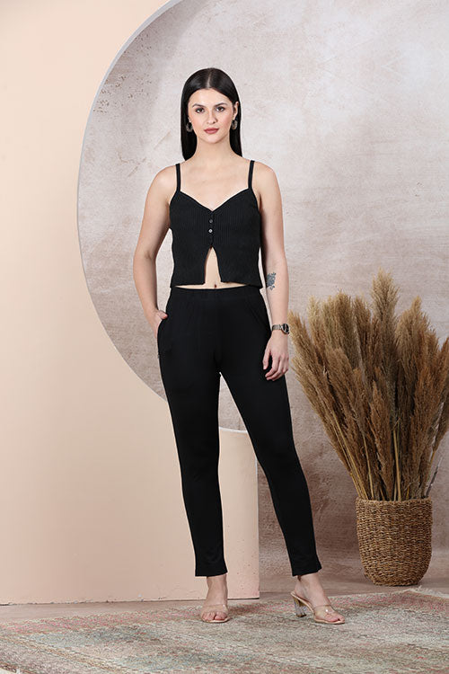 Black Lycra Leggings PS 1 - Freyaa