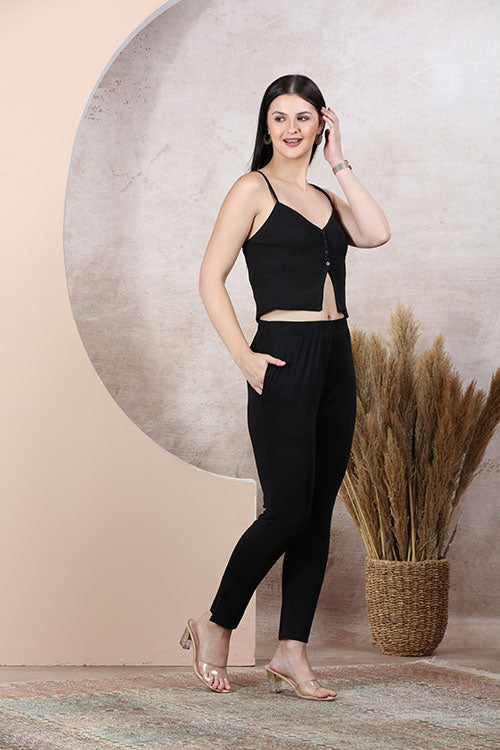 Black Lycra Leggings PS 3 - Freyaa