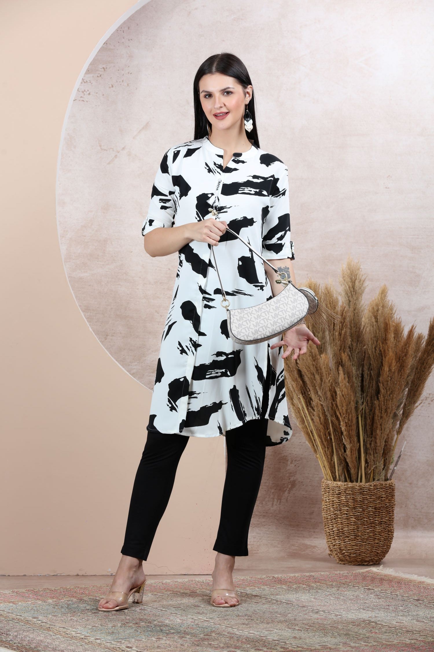 Fancy Crepe  abstract print Dress