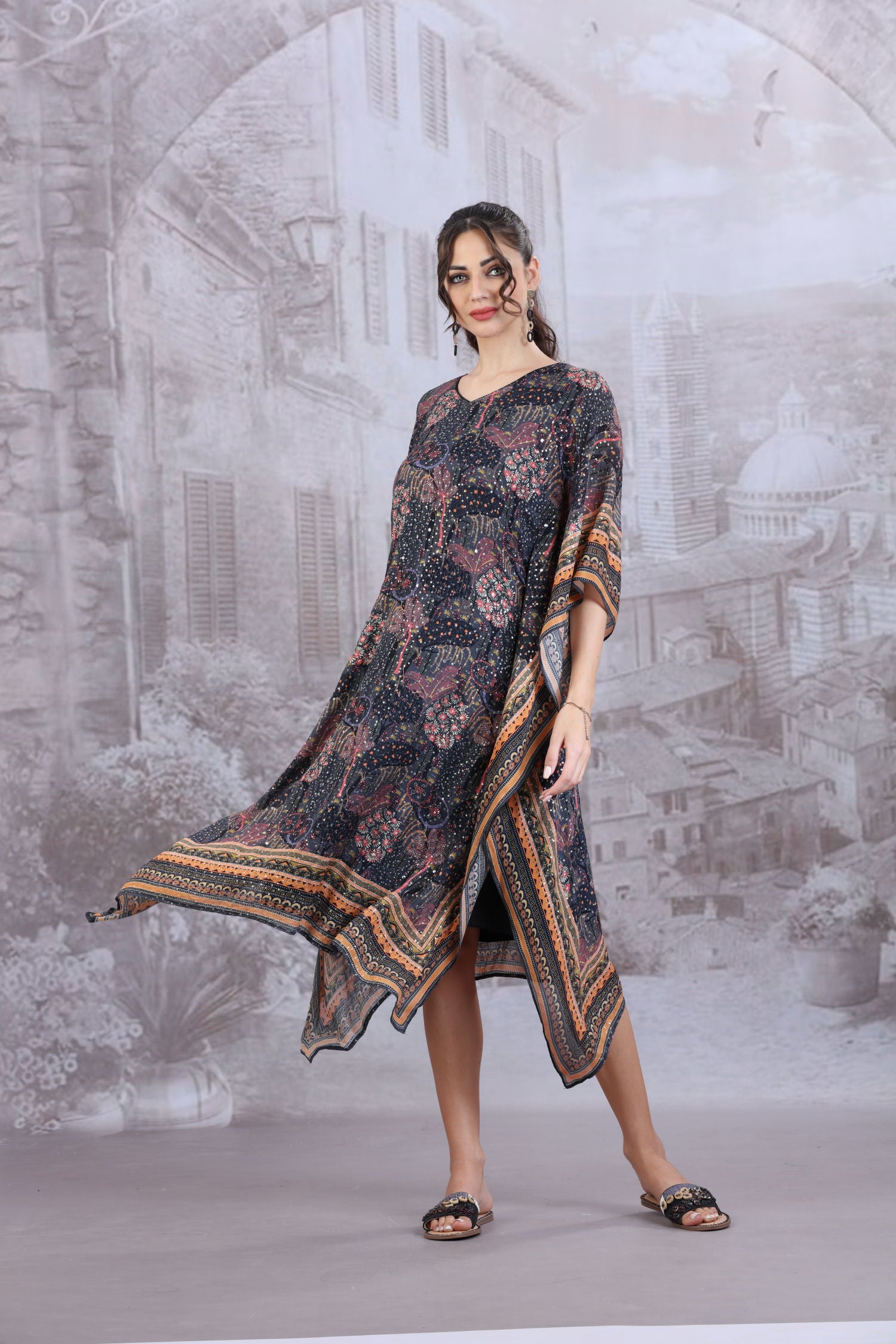 Printed Long Kaftan