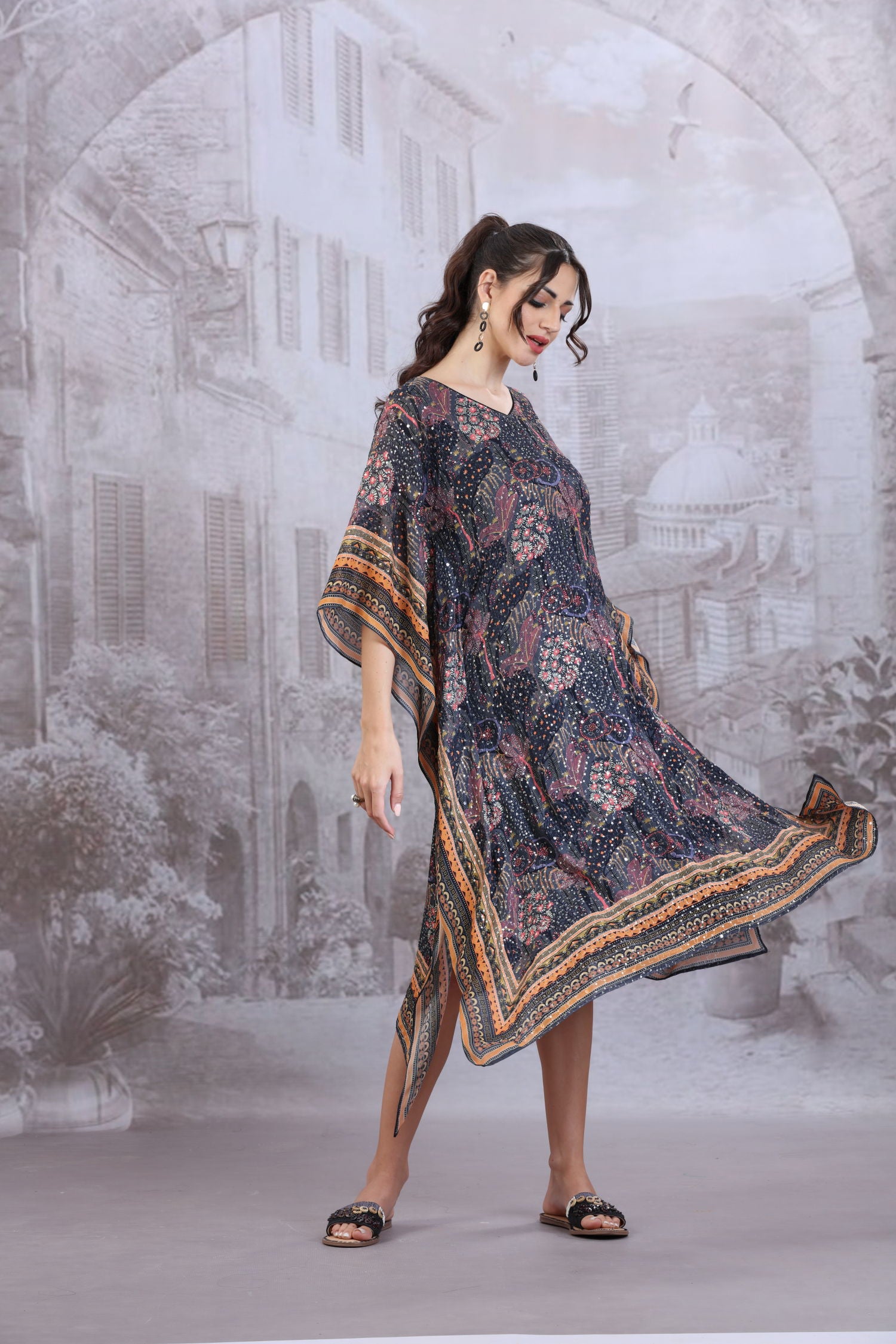 Printed Long Kaftan