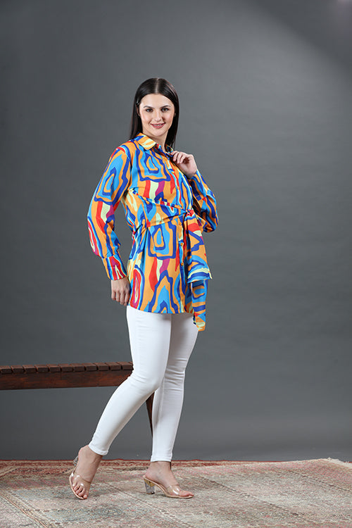 Free Size Long Length Colorful Shirt 2- Freyaa