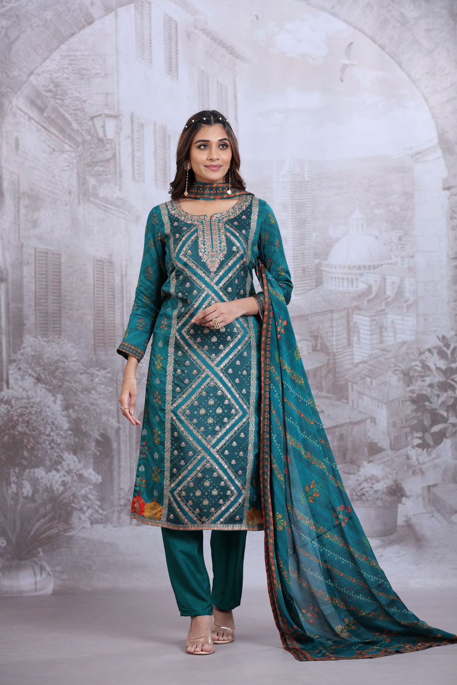 Silken Serenity Three Piece Kurta Set