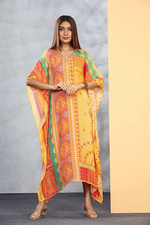 Viscose Chinon with Cortex Long Kaftan