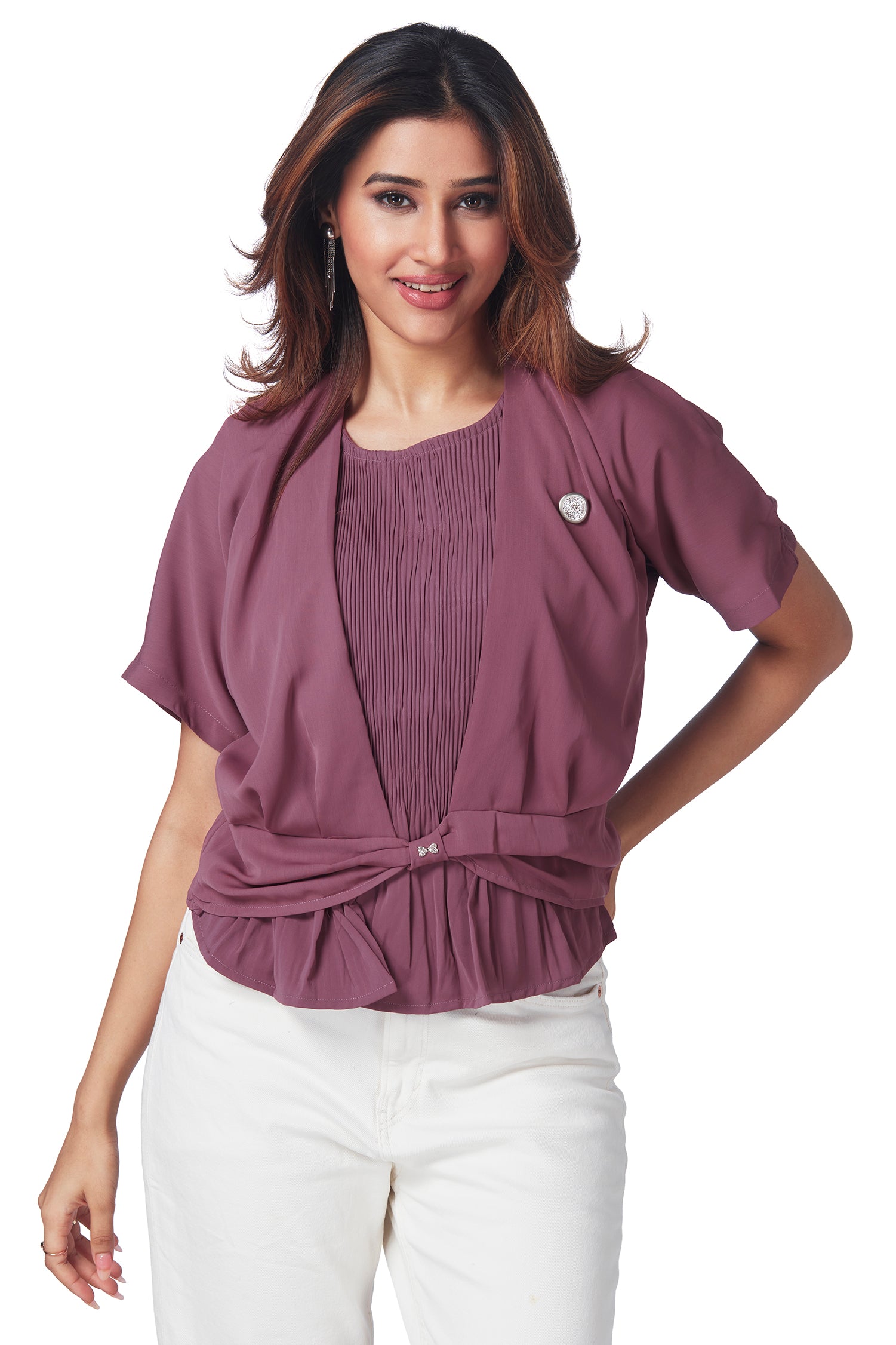 Partywear Top With Self Inner Attached