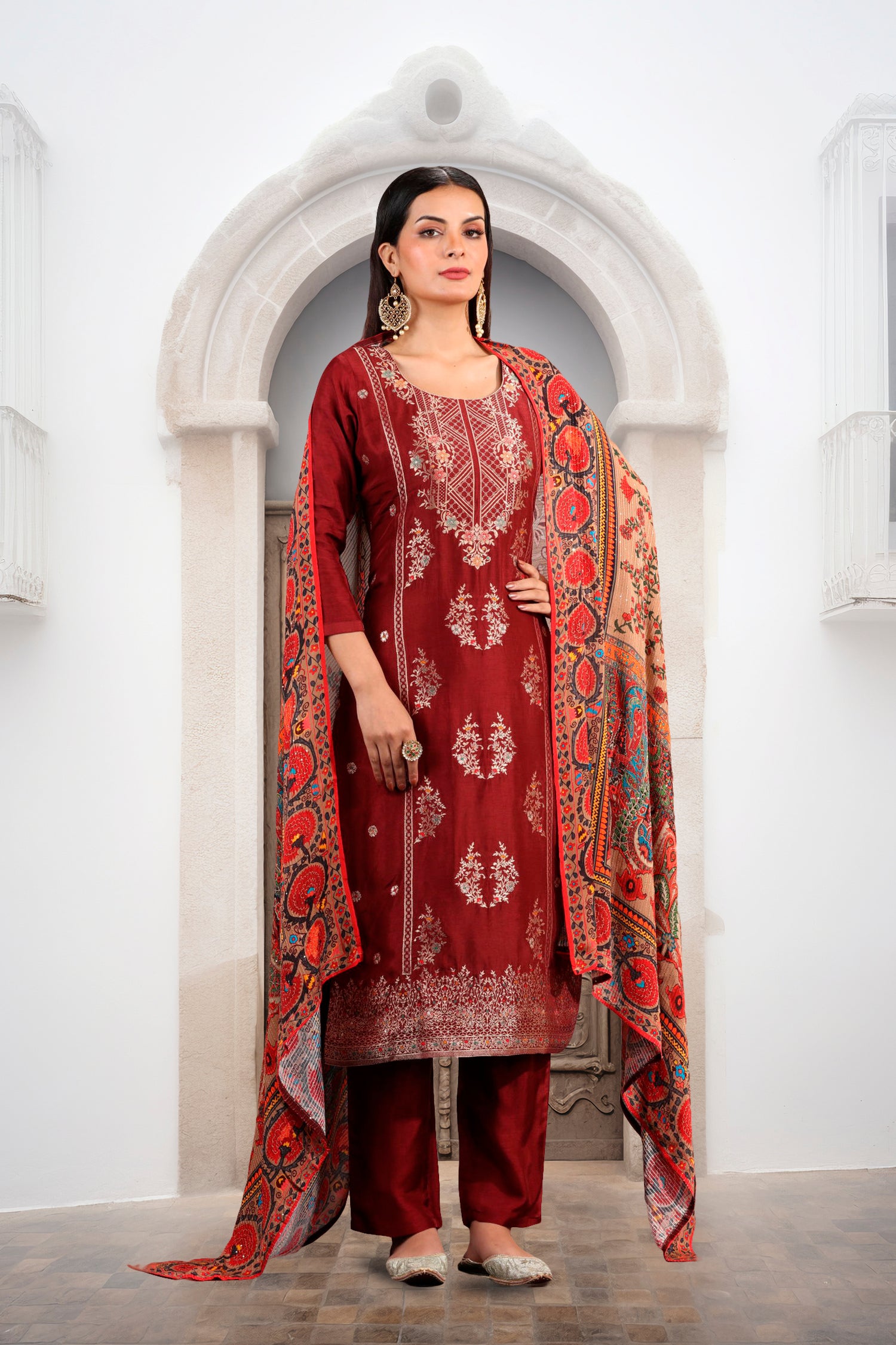 Elegance in Silk Three Piece Kurta Set