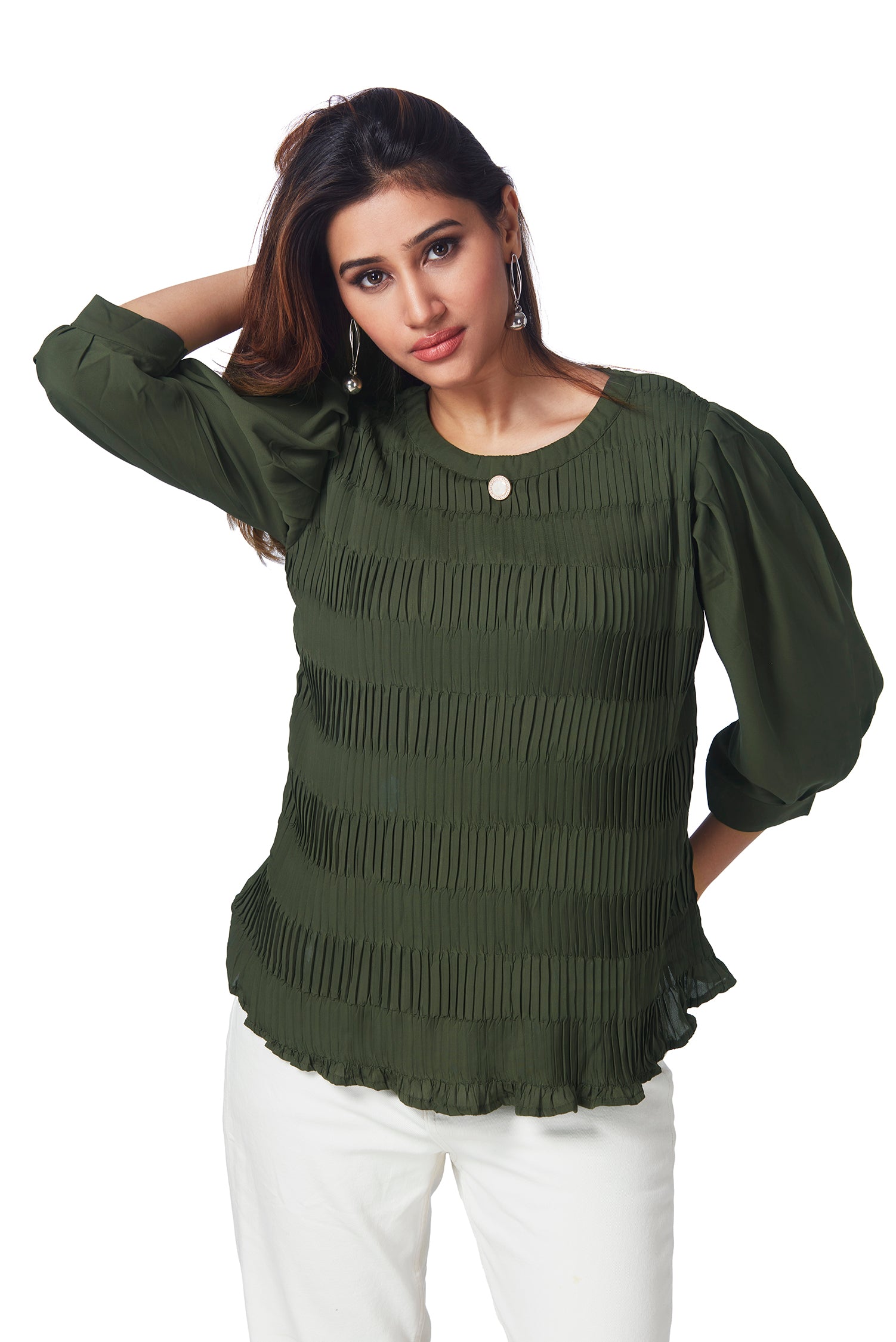 Modal Round Neck Solid Ribbed Top