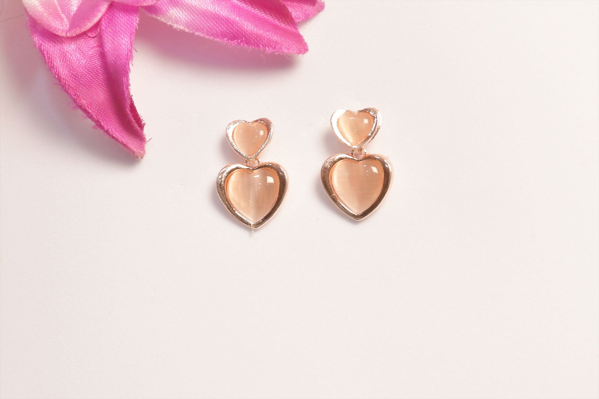 Korean Love Heart Drop Earring For Women- Freyaa