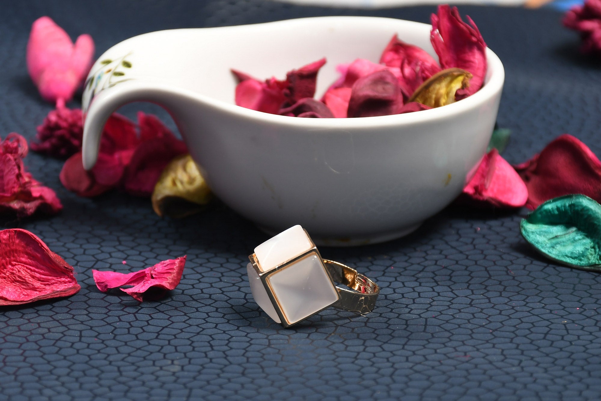 Mother of Pearl Cubic Ring- Freyaa