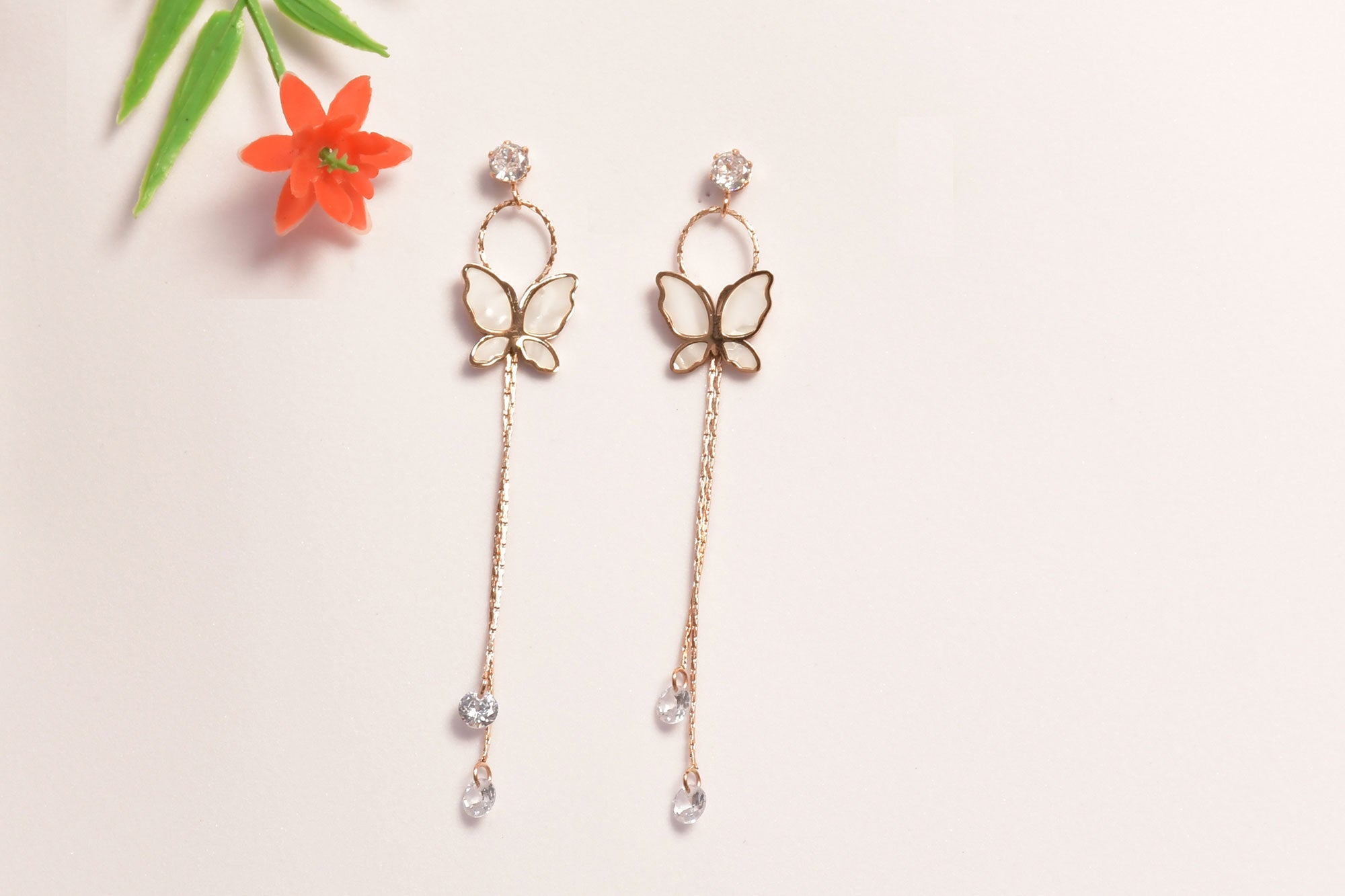 Butterfly Chain Drop Dangler Earring"- Freyaa