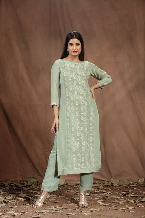 Viscose Crepe Embroidered Kurti for Eveningwear