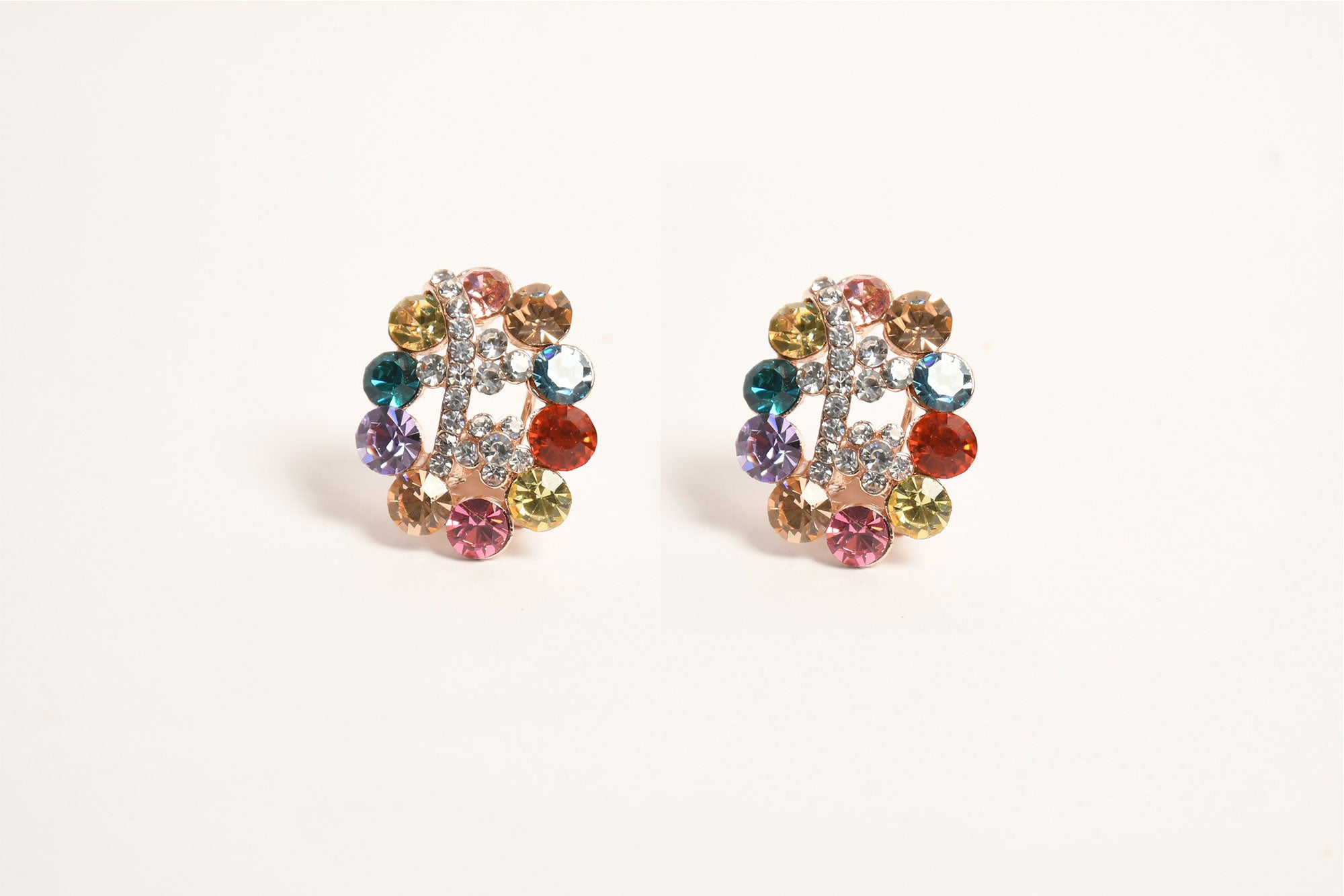 Beautiful Multicolour Stone Crystal Studs 1 - Freyaa