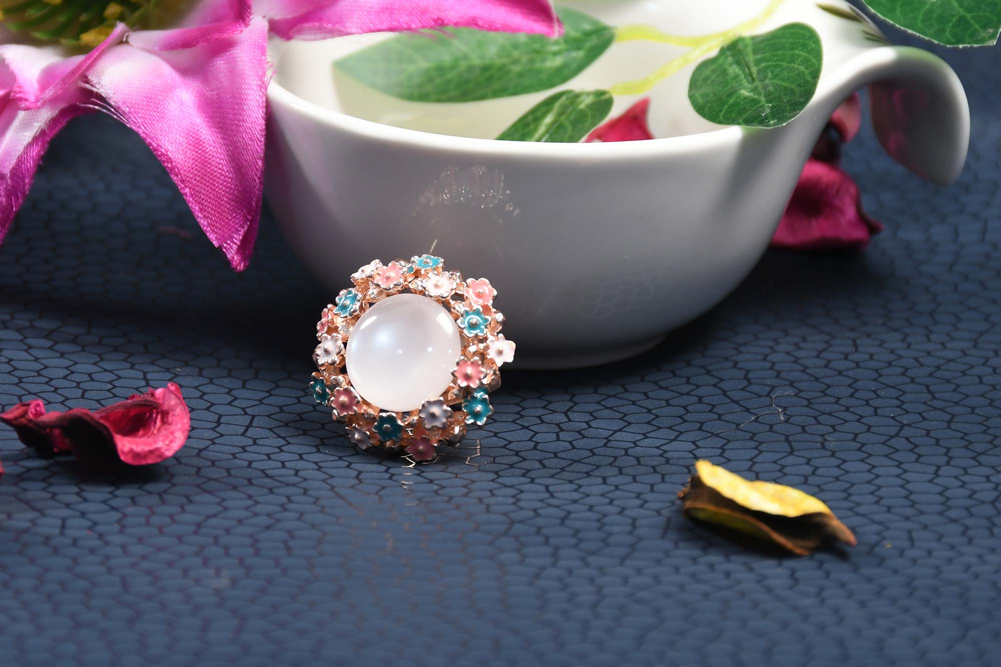 Mother of Pearl Gold Pated Fancy Ring 2 - Freyaa