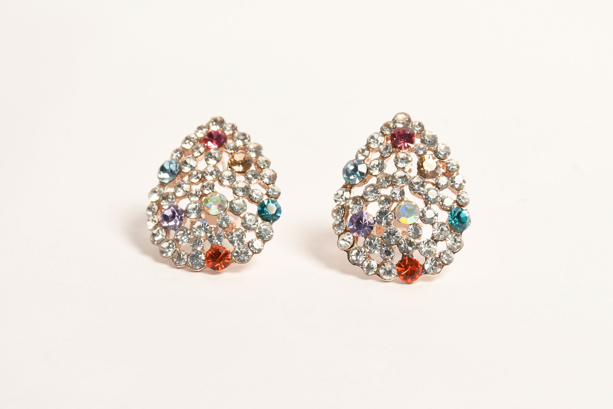 Multicolour Stone Crystal Studs 1 - Freyaa