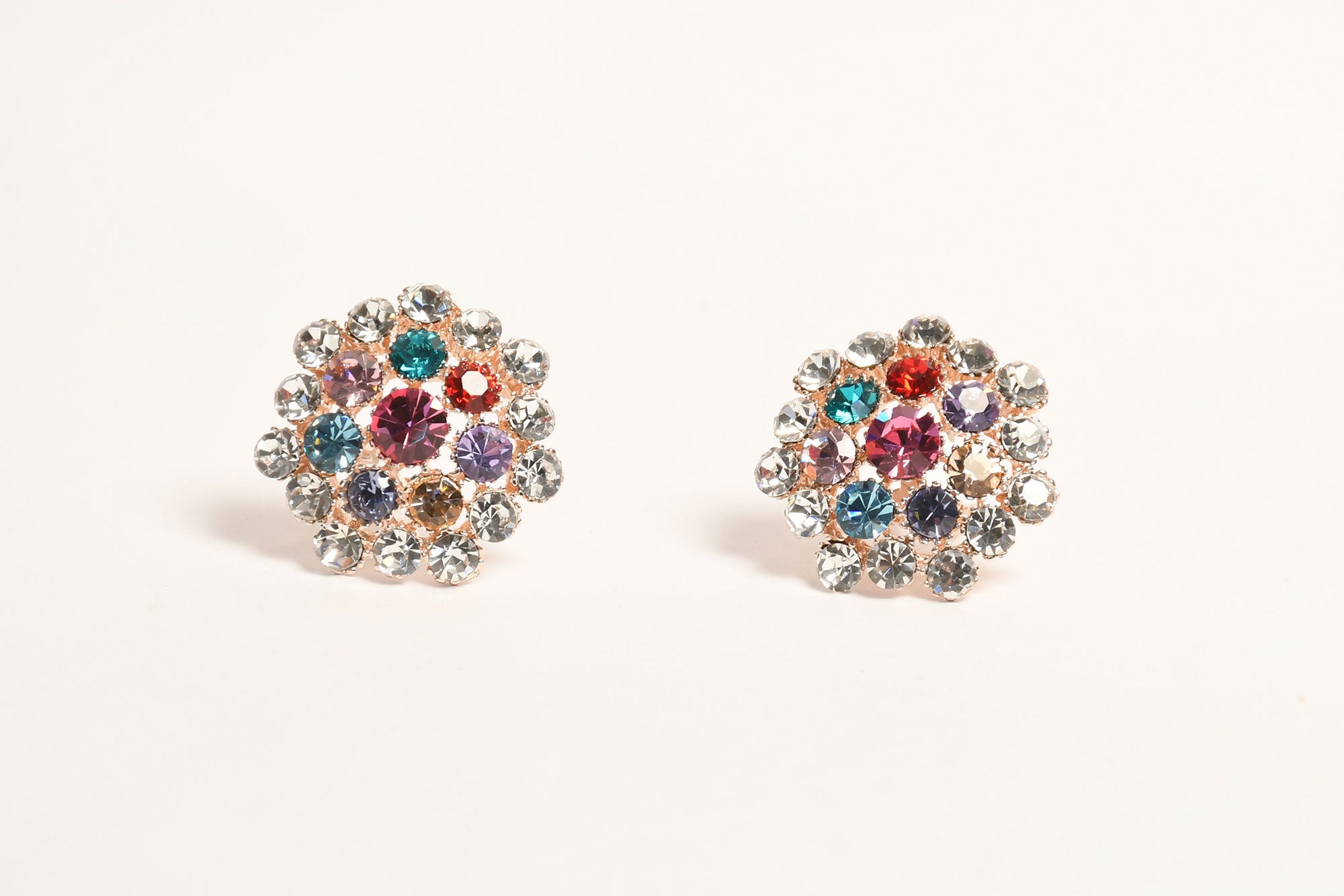 Dazzling Multicolour Stone Crystal Studs 1 - Freyaa