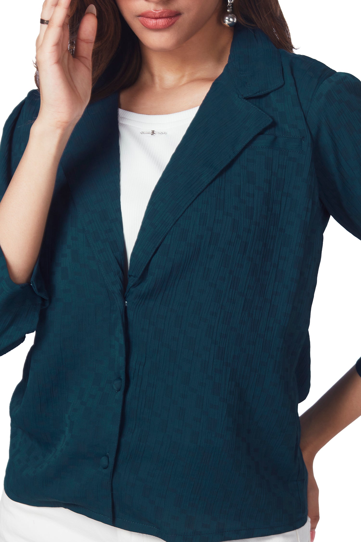 Causal Shirt with Inner Attached - Dark Blue