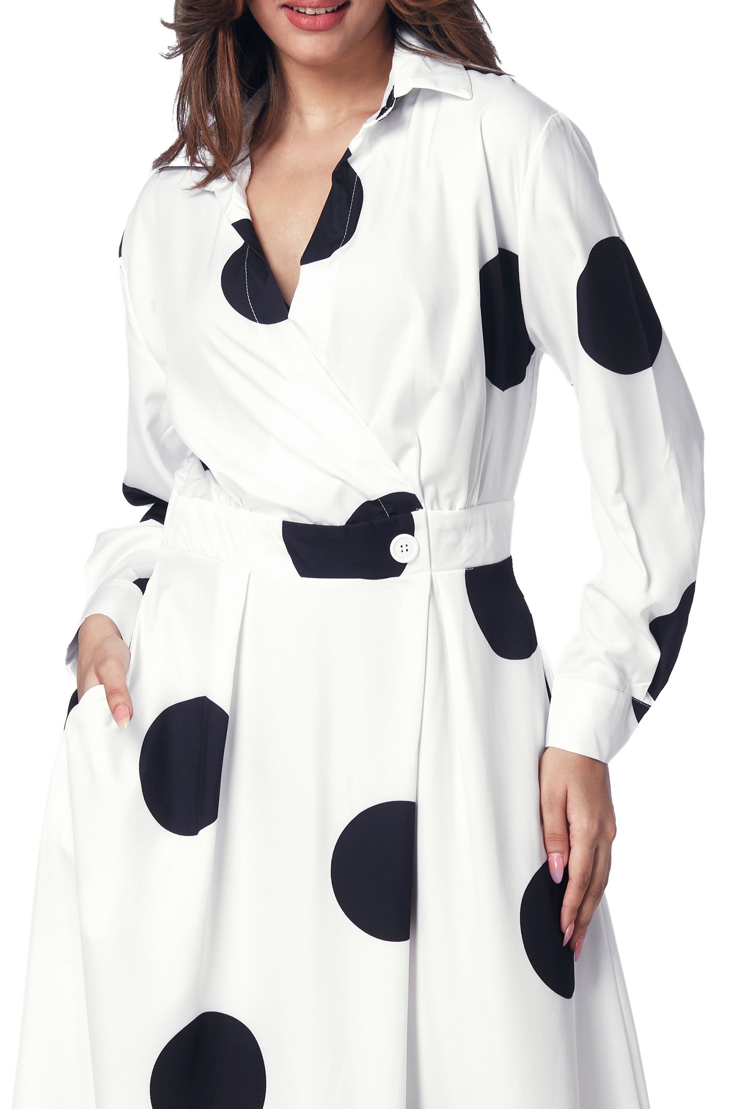 Polka Dots Dress - White