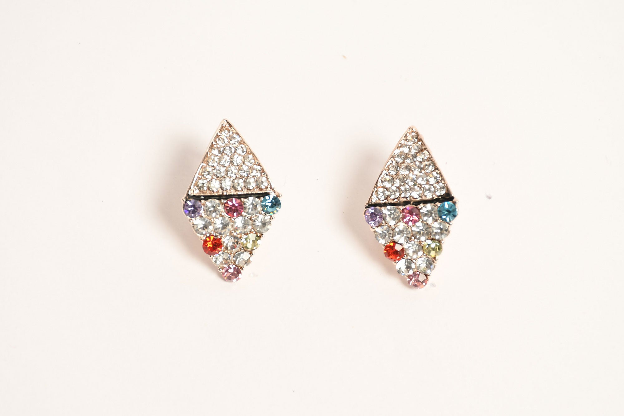 Bollywood Style Multicolour Stone Crystal Studs 1 - Freyaa