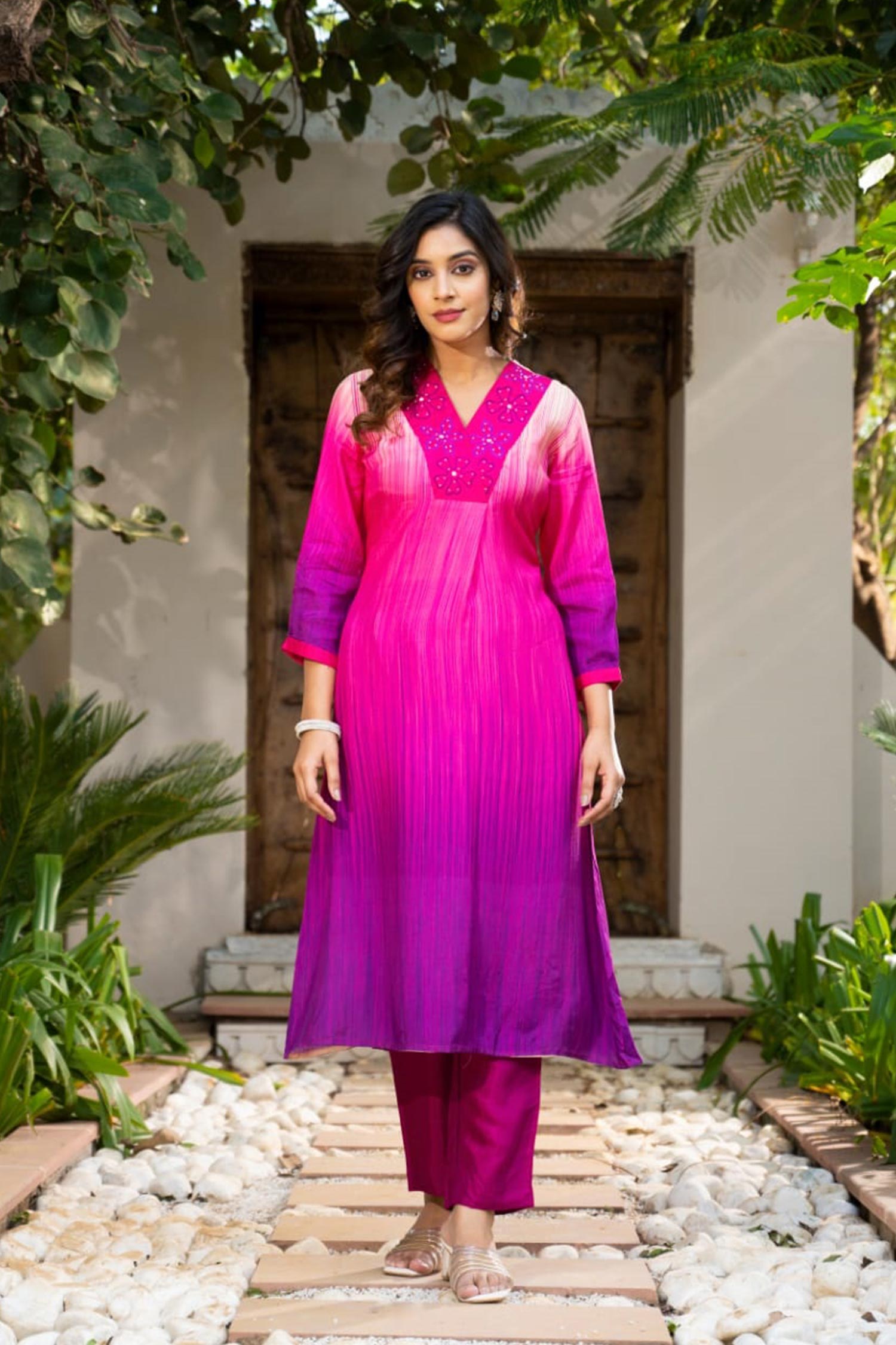 Three- Piece Evening Wear Kurta Set 3 - Freyaa