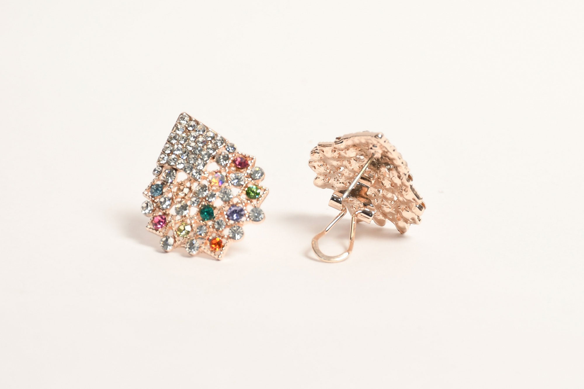 Sparkling Coloured Stone Crystal Studs 2 - Freyaa