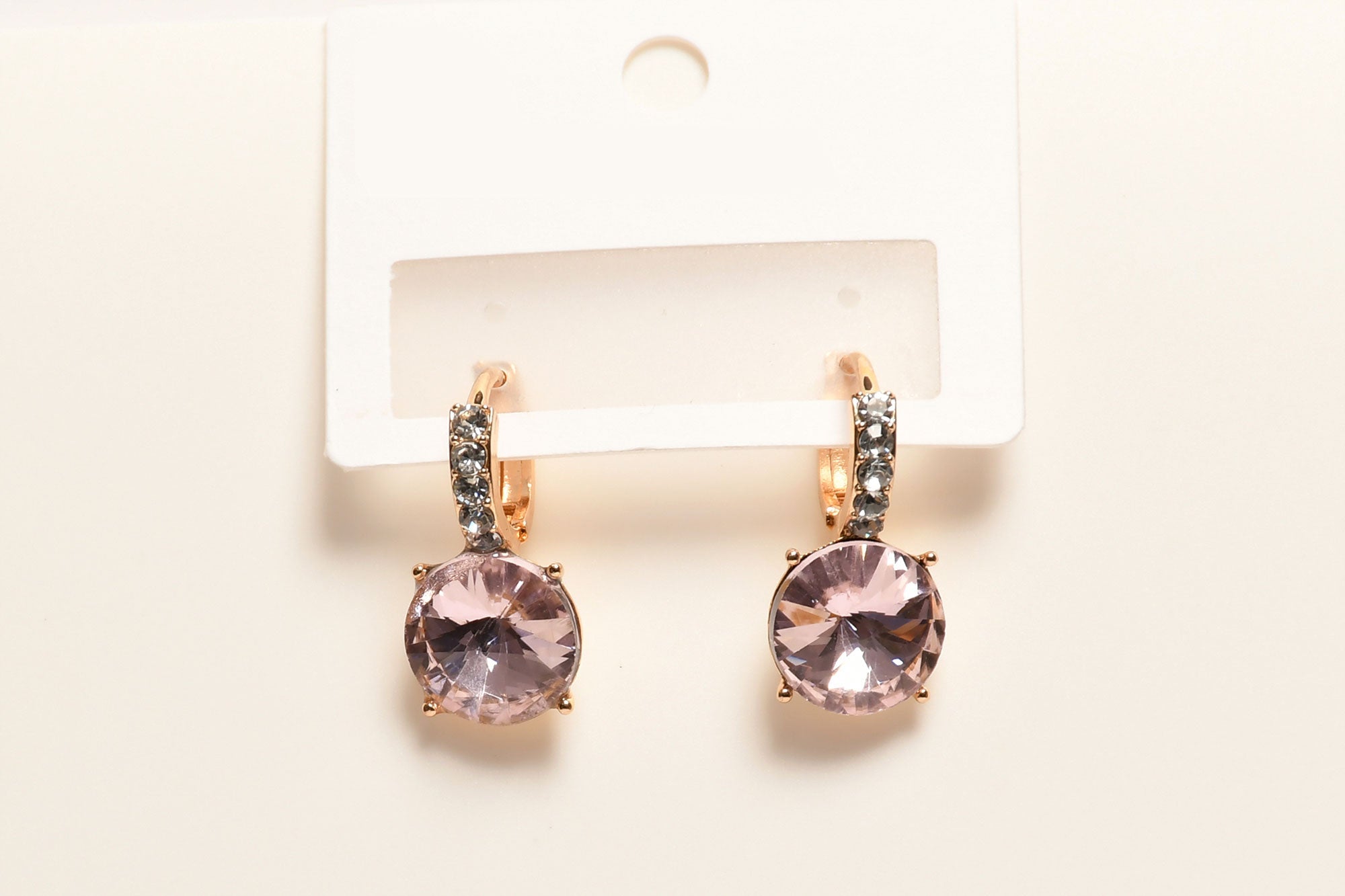 Pink Bolai Color Changing Diamond Drop Earrings- Freyaa