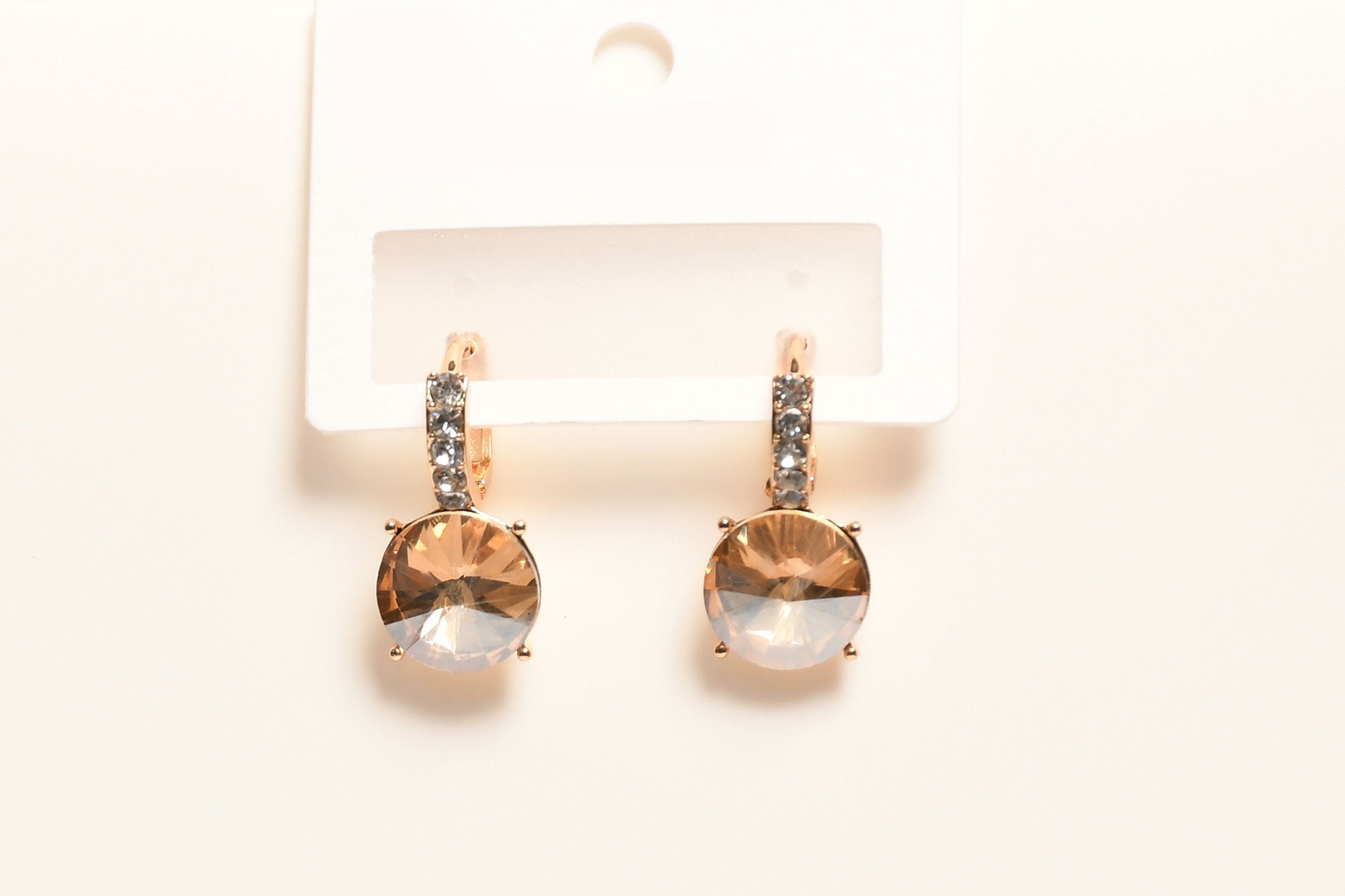 Brown Bolai Color Changing Diamond Drop Earrings- Freyaa