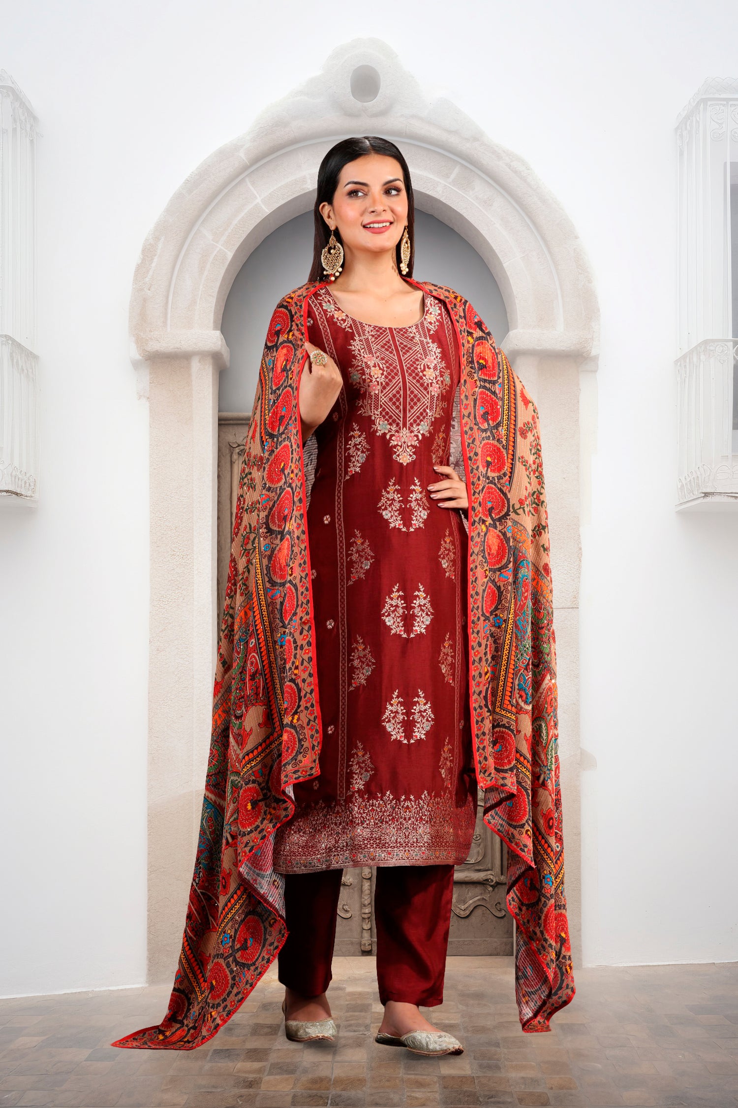 Elegance in Silk Three Piece Kurta Set