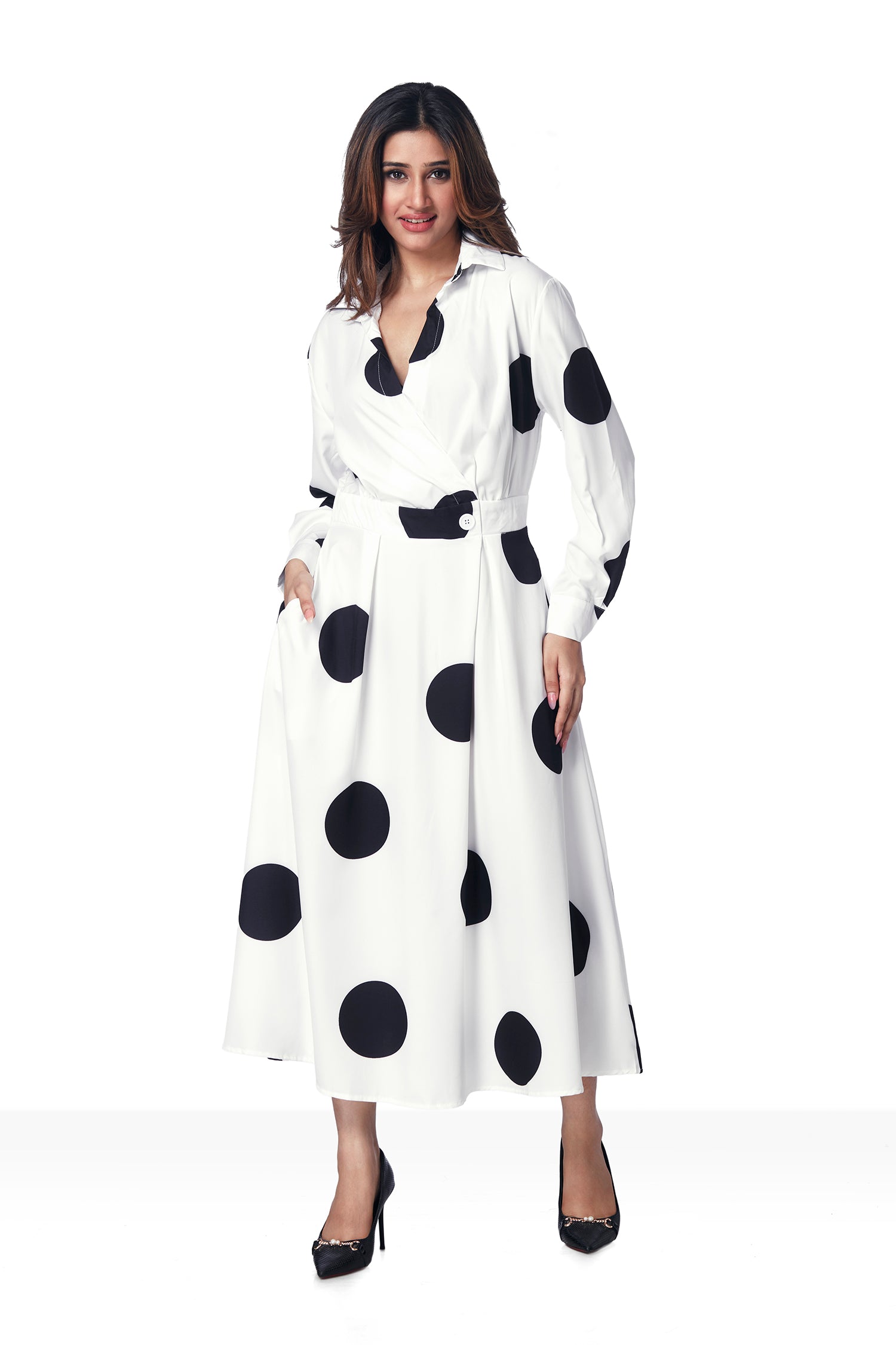 Polka Dots Dress - White